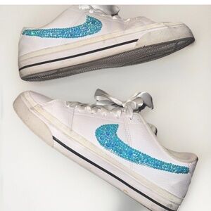 Nike Court Legacy Sneakers – Custom Rhinestone Swoosh – Women’s 8.5